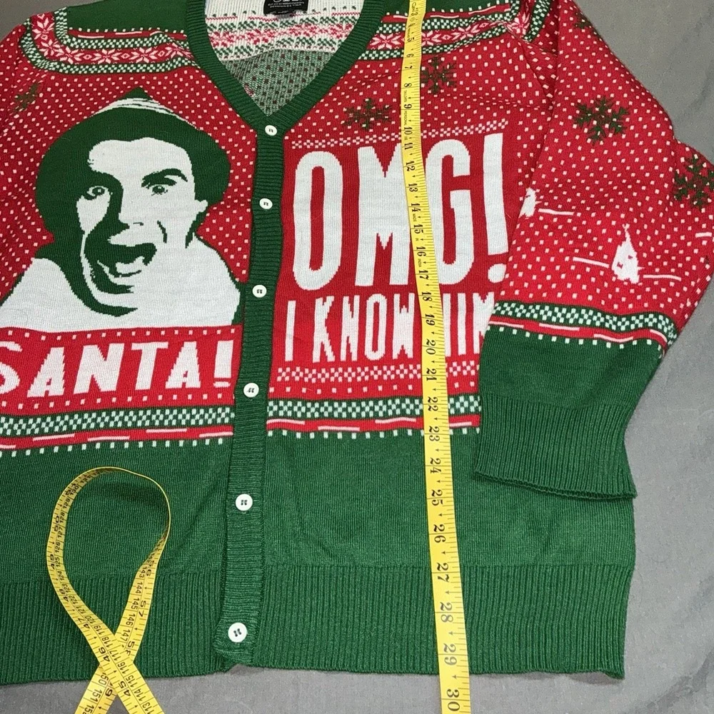 Elf OMG, Santa I Know Him! Ugly Christmas Sweater Men's XXL